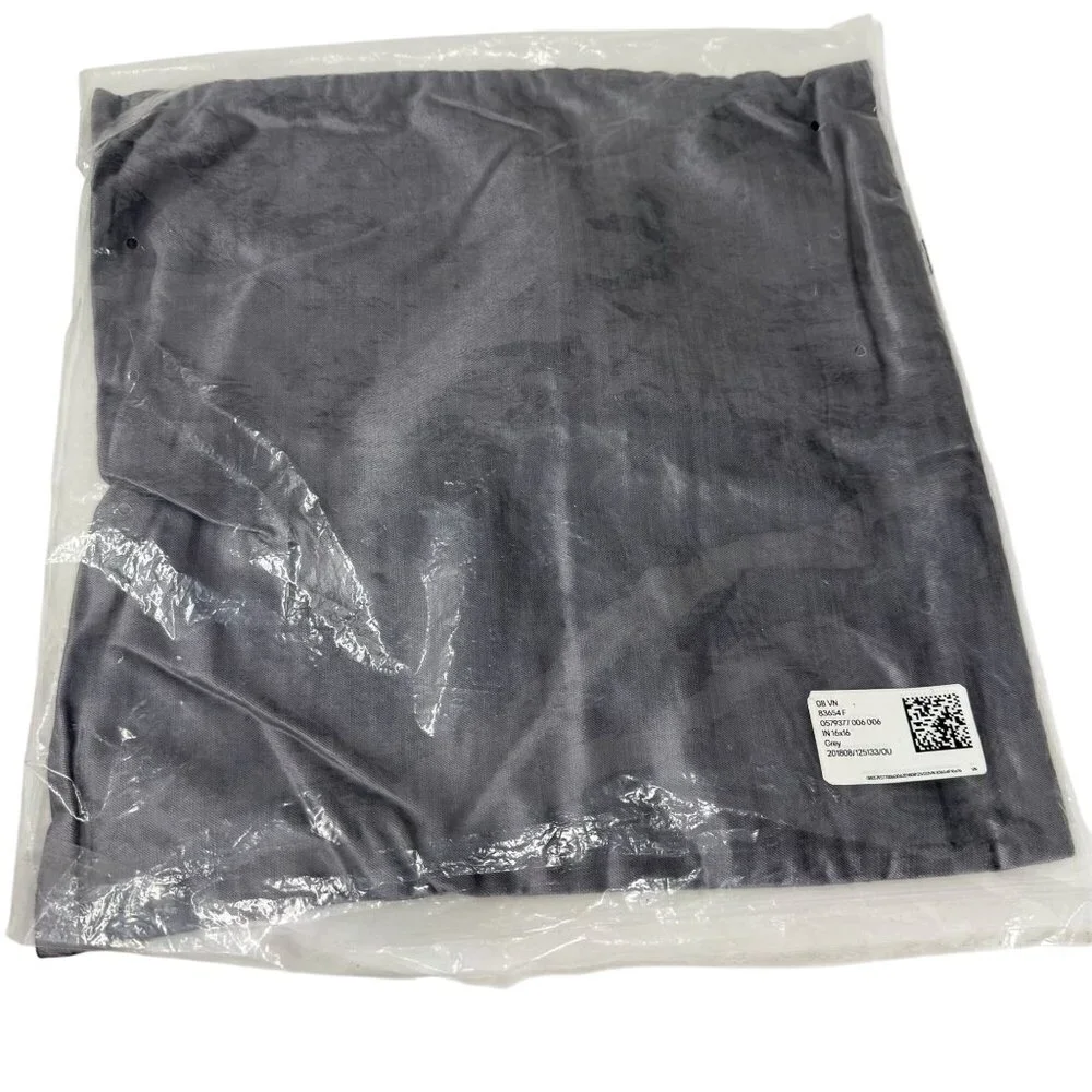 H&M Home 16x16 Grey Pillow Cover 58% Cotton 42% Viscose NWT
